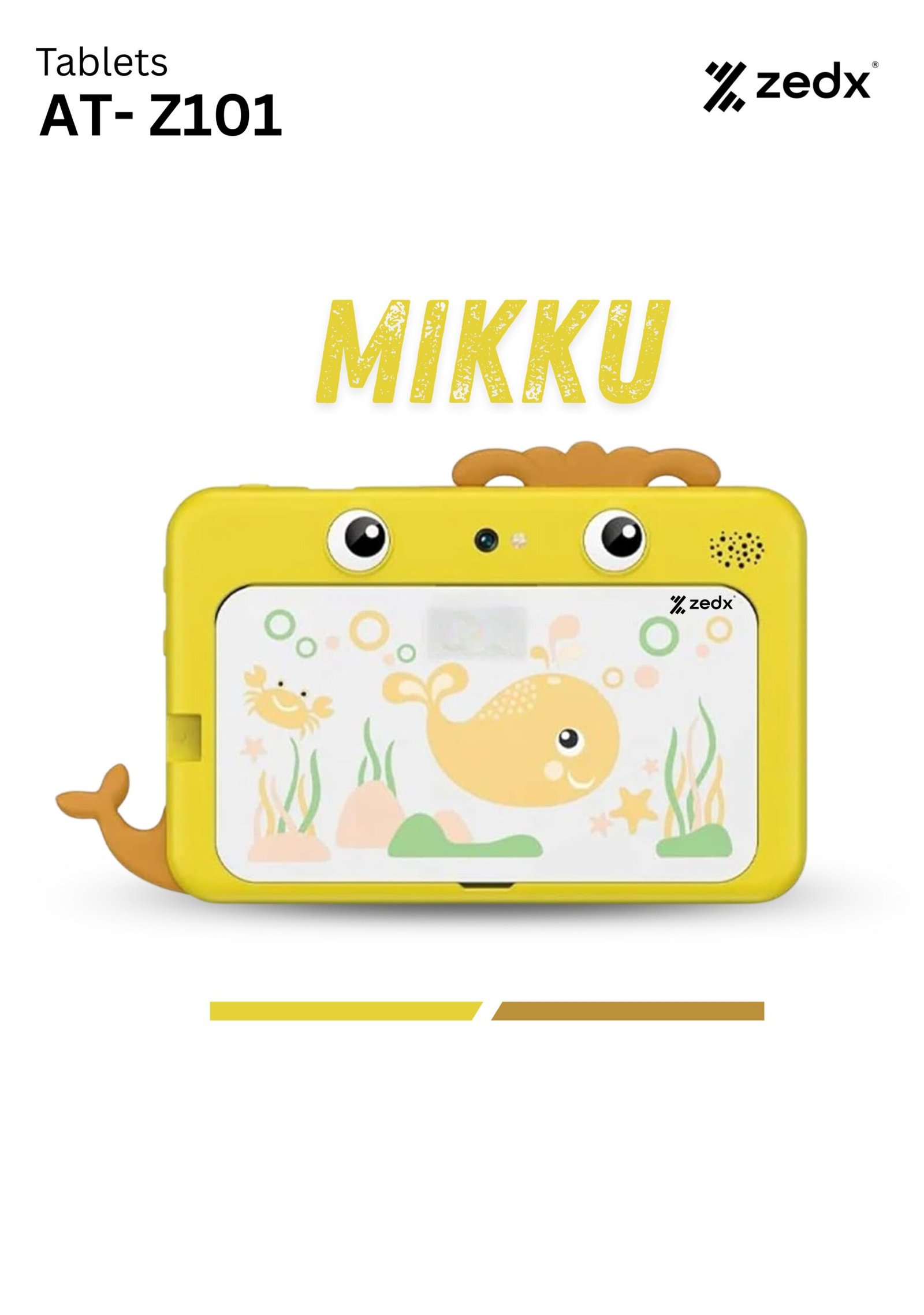 ZEDX KIDS TAB AT Z101 7Inch Display 4GB 64GB Storage - Classy Yellow