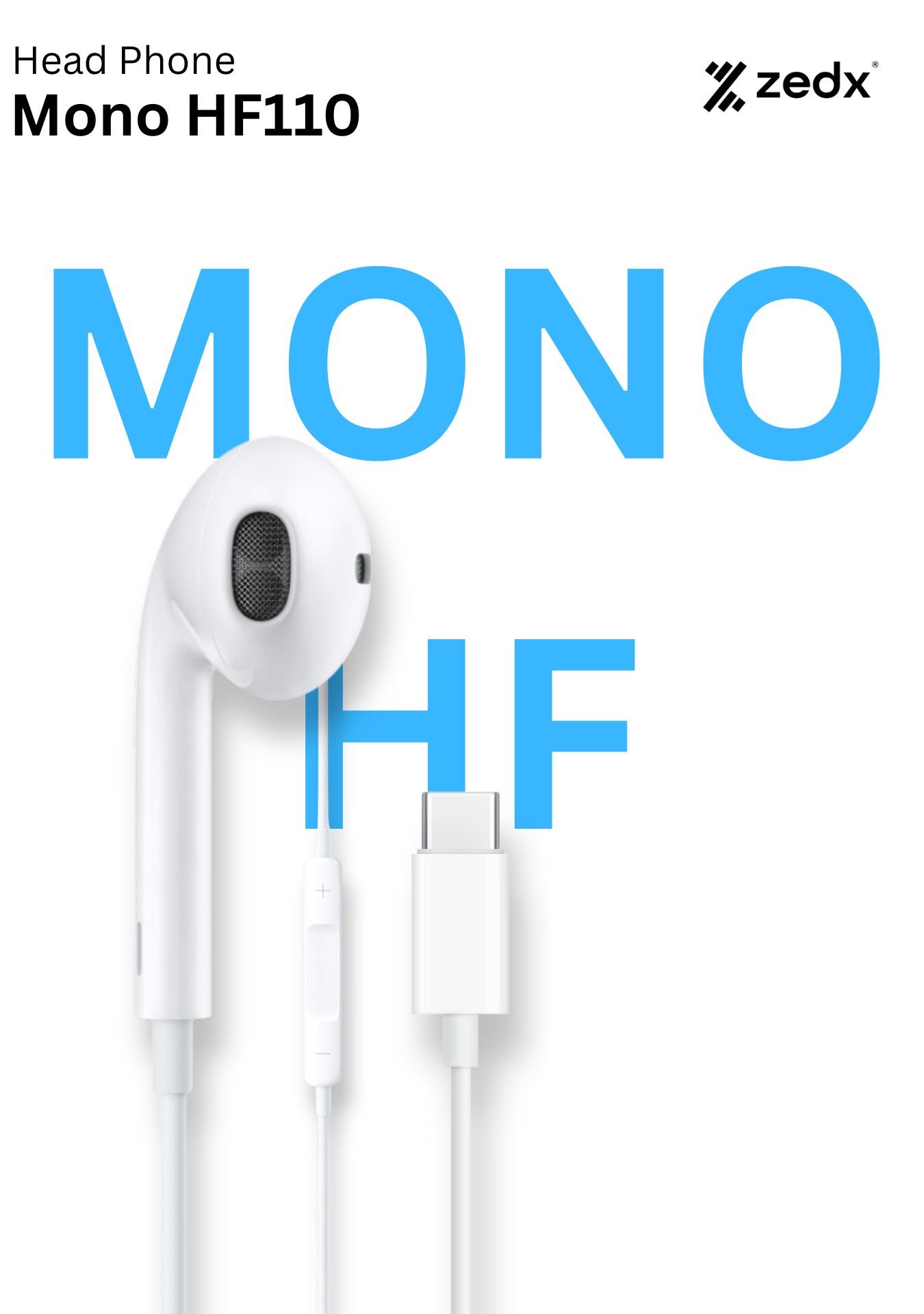 HF110 WIRED MONO SINGLE USB-C CONNECTOR HF