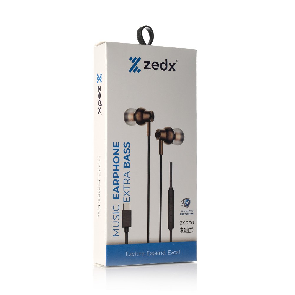 ZEDX EARPHONES ZX200 USB-C HD WIRED EAR BUDS MICROPHONE - Image 5