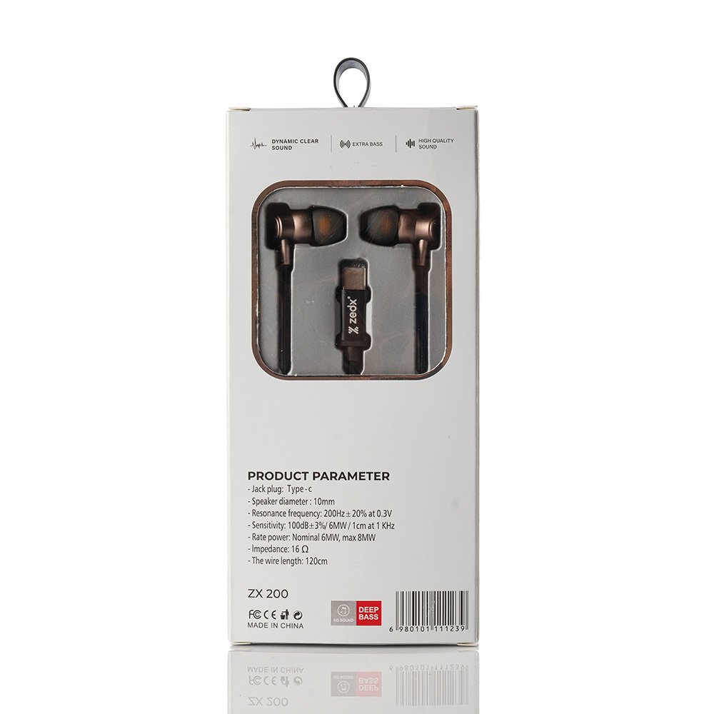 ZEDX EARPHONES ZX200 USB-C HD WIRED EAR BUDS MICROPHONE - Image 3