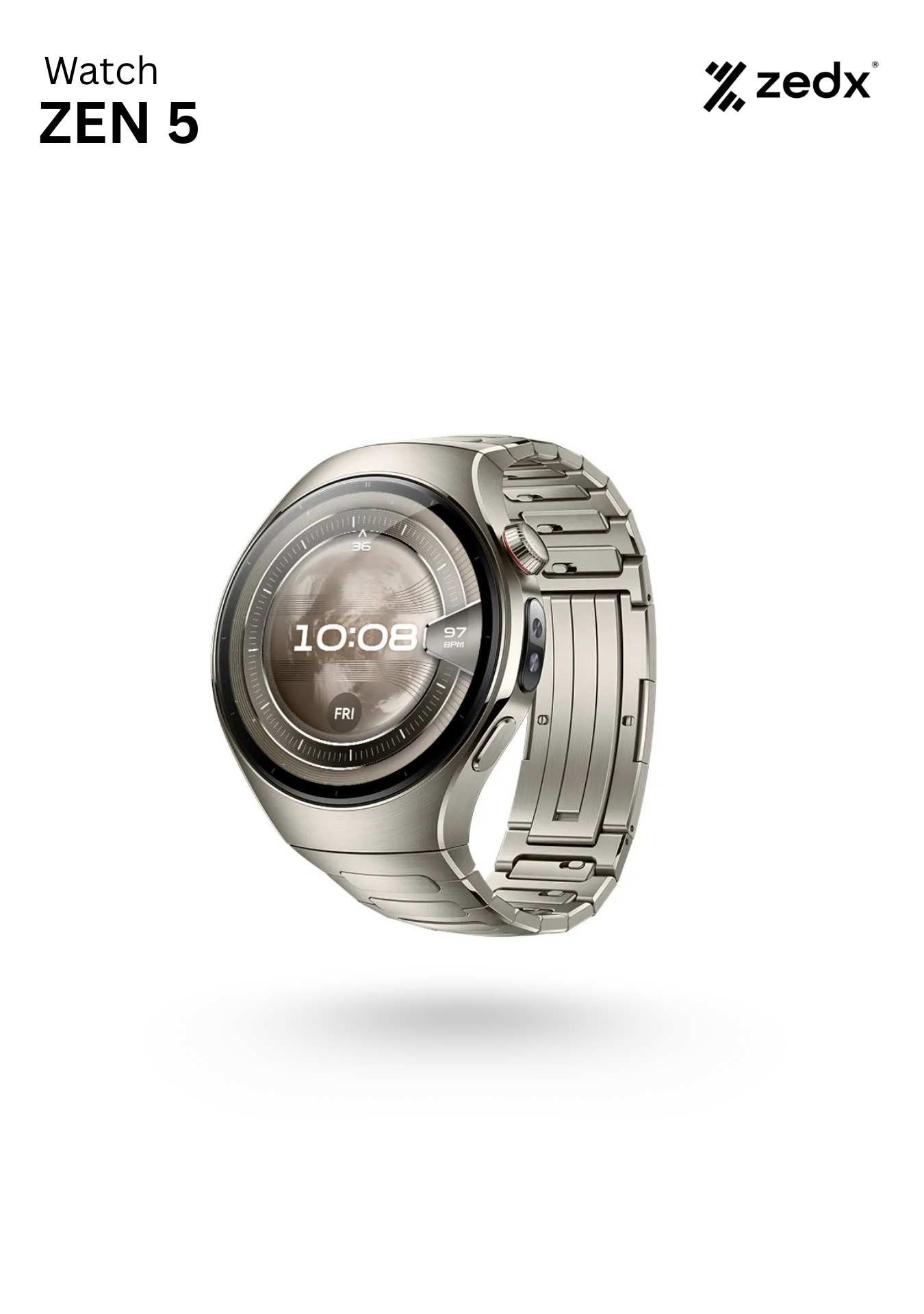 ZEDX Zen 5 Watch 46mm AMOLED Display - MET SILVER