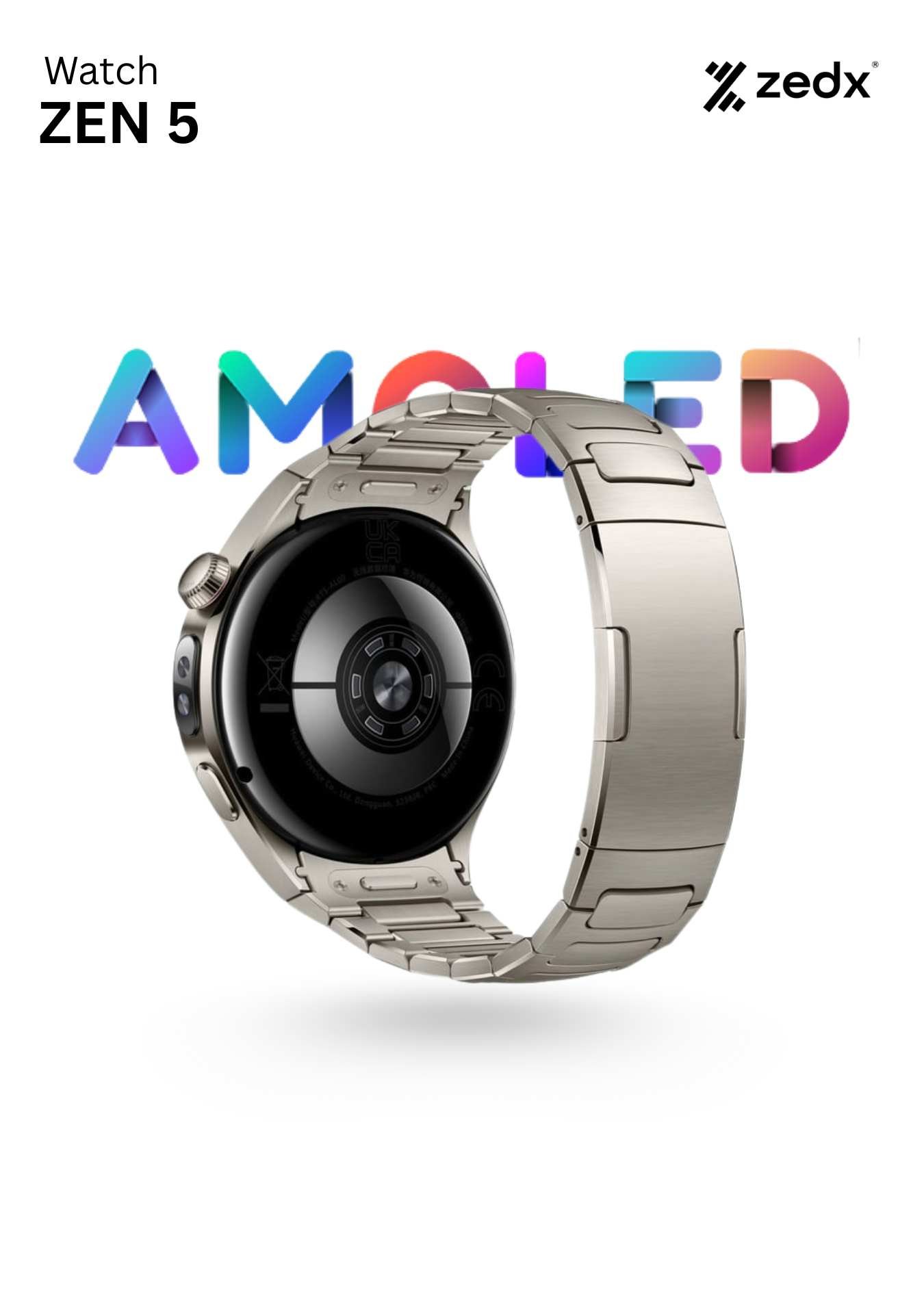ZEDX Zen 5 Watch 46mm AMOLED Display - MET SILVER - Image 2
