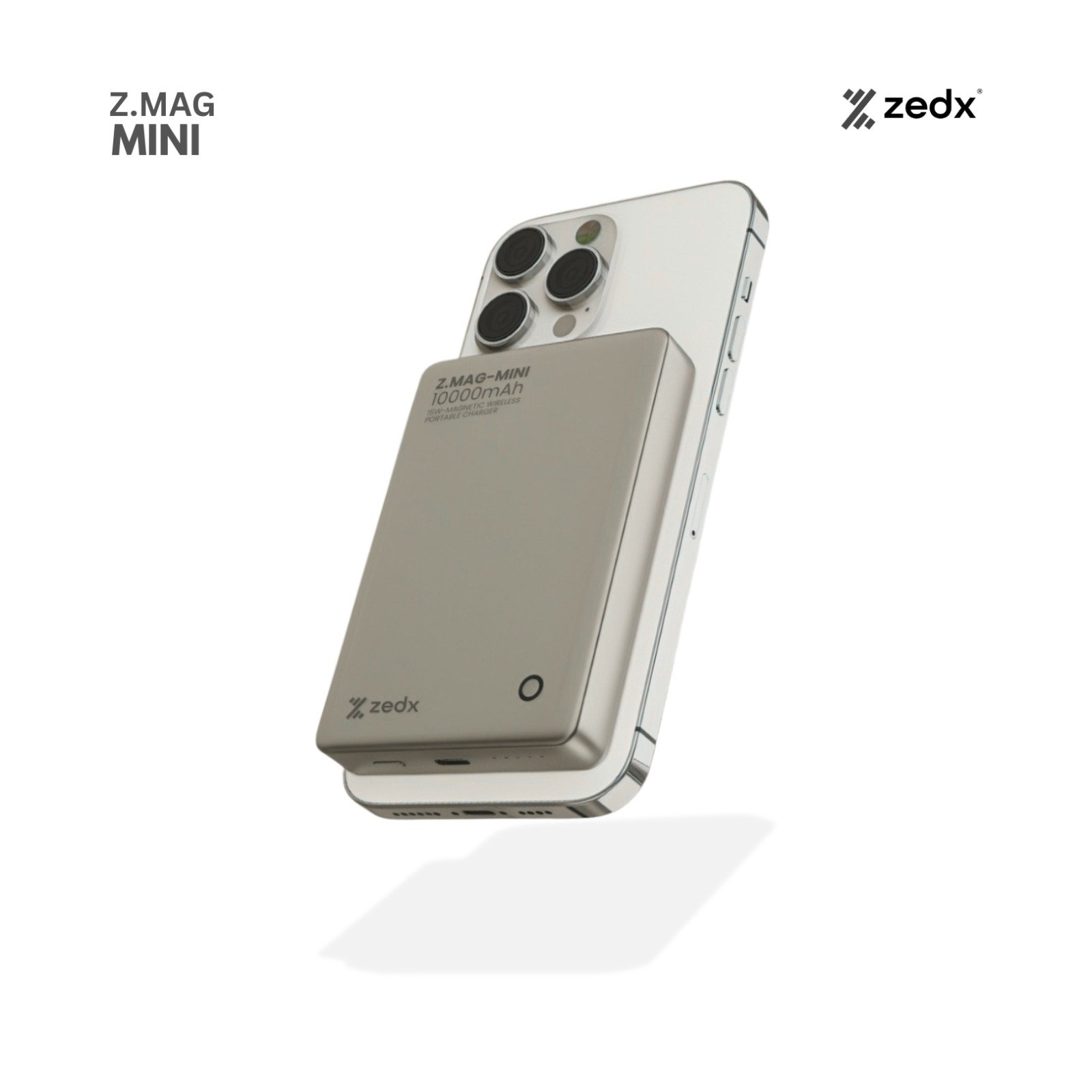 ZEDX ZX-W11P Z.MAG-MINI 10000mAh Power Bank, 15W Fast Wireless Charging, Ultra Slim
