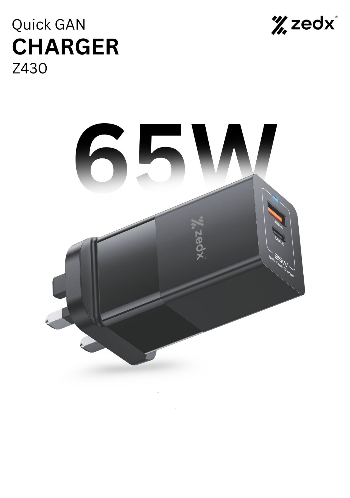 ZedX Z430 65W GaN Fast Charger