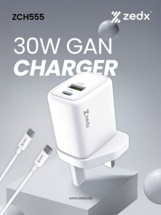 ZEDX 30W GaN Charger ZCH555, USB A, C type Port